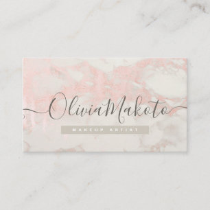Elegantes Pink-Marmor-Rose-Skriptdesign Visitenkarte