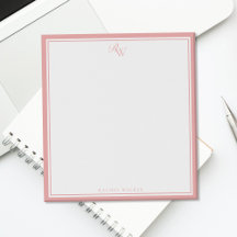 Elegantes Pink-Monogramm mit zwei Rändern