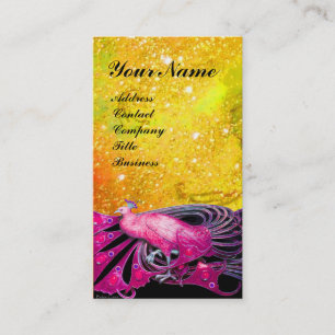 ELEGANTES PINK-PFauen-JUWEL MIT GOLD-FUNKELEFFEKte Visitenkarte