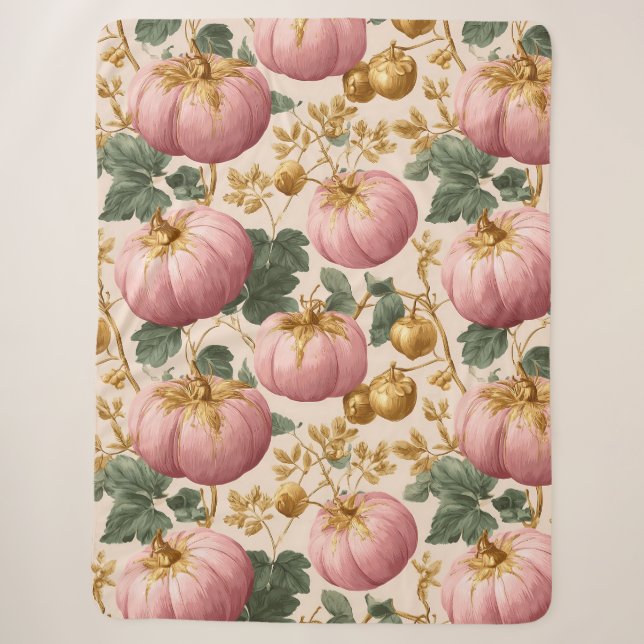 Elegantes Pink Pumpkins Autumn Design Sherpadecke (Vorderseite)