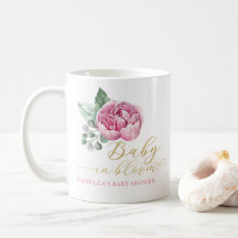 Elegantes Pink und Gold Floral Baby in Blütendusch