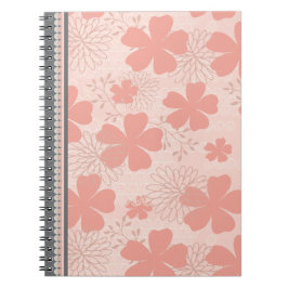 Elegantes Pink- und Melon-Blumen-Spiral-Notebook Notizblock