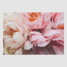 Elegantes Pink- und Peach-Peonies-Gewebe Seidenpapier