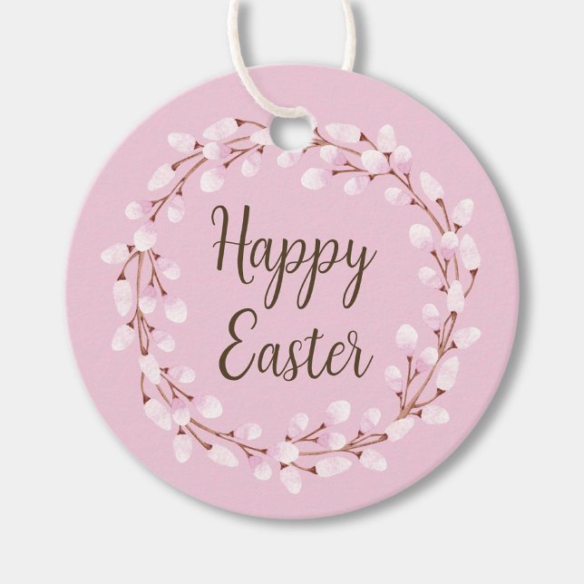 Elegantes Pink Wasserfarbe Pussy Willow Oster Geschenkanhänger (Elegant Pink Watercolor Pussy Willow Easter Favor Tags)