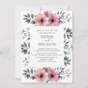 ELEGANTES PINK & WHITE INVITE EINLADUNG