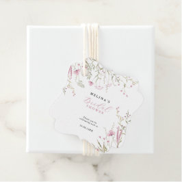 Elegantes Pink Wild Floral Brautparty Geschenkanhänger