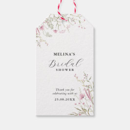 Elegantes Pink Wild Floral Brautparty Geschenkanhänger