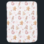 Elegantes Pink Winter Girl Babydecke<br><div class="desc">Mit dieser eleganten, rosafarbenen Babydecke, die mit knuddeligen Lebkuchenmännern, festlichen Weihnachtsschmuckstücken, Schneemännern und charmanten Nussknaben geschmückt ist, verwöhnen Sie Ihre Kleine mit gemütlichem Charme. Diese stilvolle Decke ist ideal, um Ihr Baby während der Ferienzeit warm behalten. Sie verleiht jedem Kinderzimmer oder jedem Spaziergänger eine magische winterliche Touch.</div>