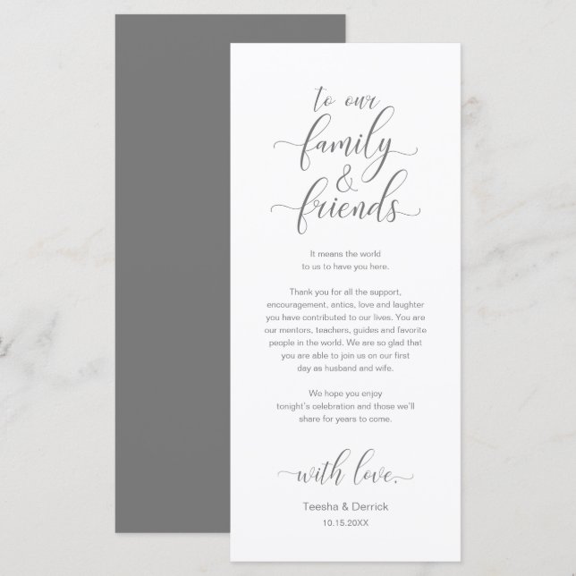 Elegantes Place Setting Dinner Party Danke Karte (Vorne/Hinten)