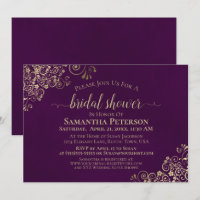Elegantes Plum Lila & Gold Frilly Brautparty