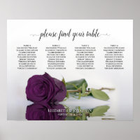 Elegantes Plum Lila Rose 4 Tabelle Sitzdiagramm
