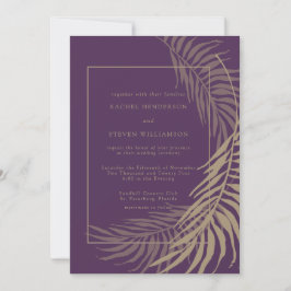 Elegantes Plum und Taupe Hochzeit Einladung