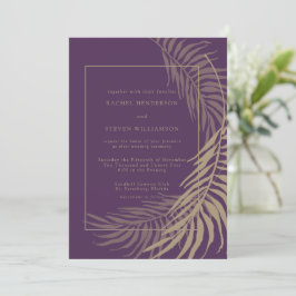 Elegantes Plum und Taupe Hochzeit Einladung