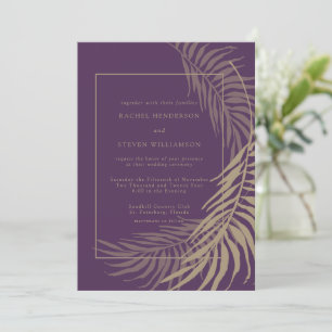Elegantes Plum und Taupe Hochzeit Einladung