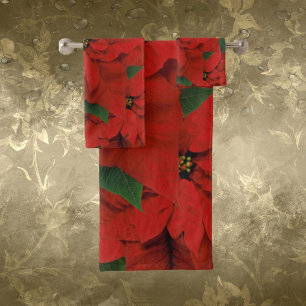 Elegantes Poinsettia-Badehandtücher-Set Badhandtuch Set
