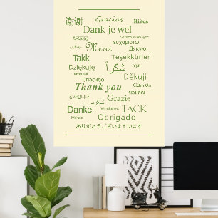 Elegantes Polyglot "Danke" Ausdrucks-Typografie Poster