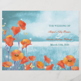 Elegantes Poppy Field Wedding Bi Fold Programm