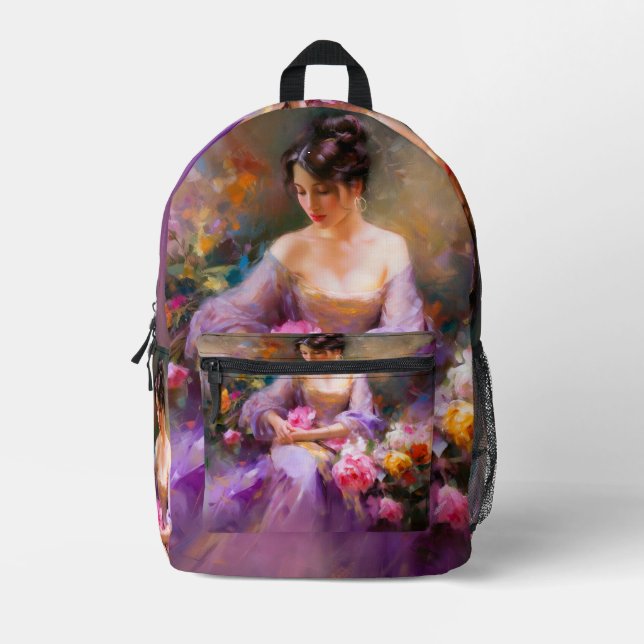 Elegantes Portrait Bedruckter Rucksack (Vorderseite)
