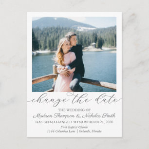 Elegantes Portrait Bild ändern Datum Postkarte