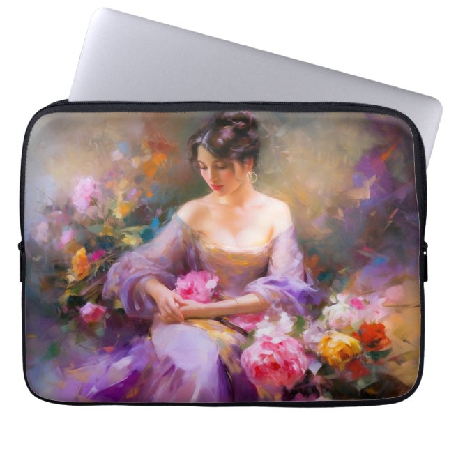 Elegantes Portrait Laptopschutzhülle (Vorderseite)