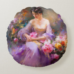Elegantes Portrait Rundes Kissen