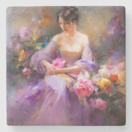 Elegantes Portrait Steinuntersetzer