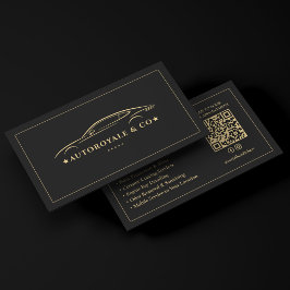 Elegantes Premium-Autowasch-Autodetailing Schwarz Visitenkarte