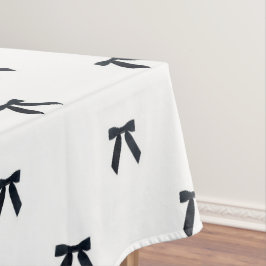 Elegantes Preppy Schwarz-Weiß-Schleifenmuster Chic Tischdecke