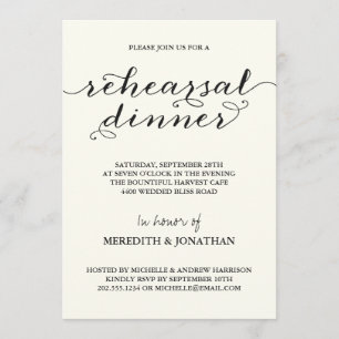 Elegantes Proben-Abendessen Einladung