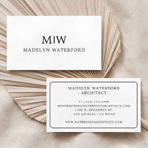 Elegantes Professionelles Einfaches Monogramm Mini Visitenkarte