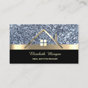 Elegantes professionelles Glitter-Hausdach   Visitenkarte