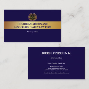 Elegantes professionelles goldenes Logo Anwaltskan Visitenkarte