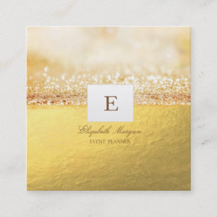 Elegantes professionelles Monogramm Gold Glitter B Quadratische Visitenkarte