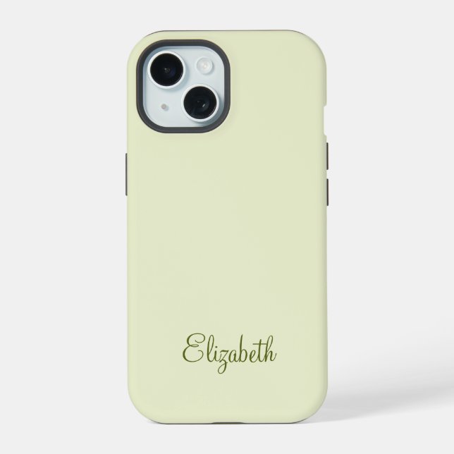 Elegantes professionelles Monogramm iPhone 15 Hülle (Rückseite)