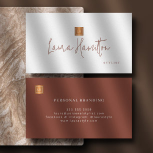 Elegantes professionelles Monogramm Terrakotta Visitenkarte