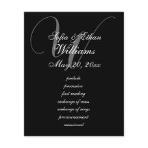 Elegantes Programm für Schwarz-weiße Hochzeiten