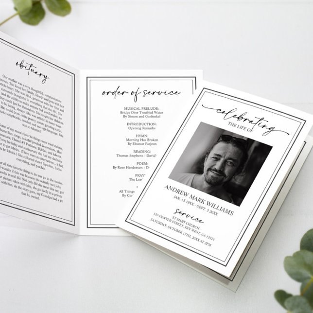 Elegantes Programm zur Beerdigung (Von Creator hochgeladen)