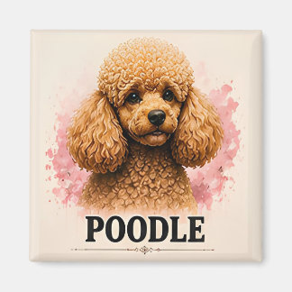Elegantes Pudel Premium-Hundeporträt Kunstwerk Magnet