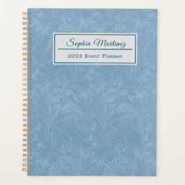 Elegantes Pulver Blaue Blüte | PERSONALISIERT Planer