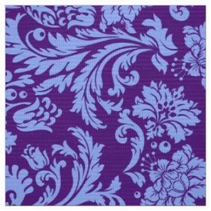 Elegantes Pulver Blaue und Lila Blütendampfer Stoff