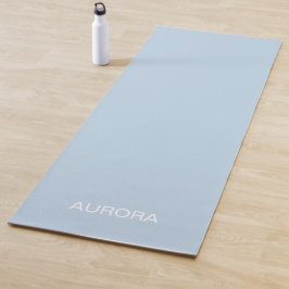 Elegantes Pulver Blauer Personalisierter Name Yoga Yogamatte