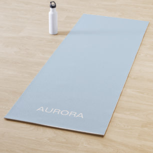 Elegantes Pulver Blauer Personalisierter Name Yoga Yogamatte