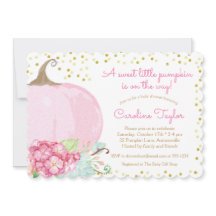 Elegantes Pumpkin Baby Dusche Wasserfarbe Rosa Gol