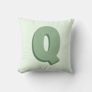 Elegantes Q-Monogramm personalisierter Anfangsbuch Kissen
