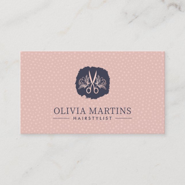 Elegantes QR-Logo für Haarstylle und Holzkohle Visitenkarte (Vorderseite)