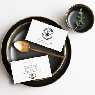 Elegantes Queen Honey Bee Schwarz-weiß Gold Visitenkarte