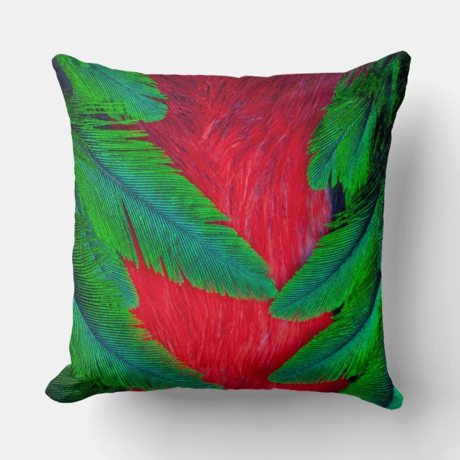 Elegantes Quetzal-Federdesign Kissen (Vorderseite)