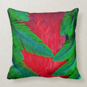 Elegantes Quetzal-Federdesign Kissen
