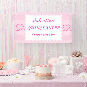 Elegantes Quinceañera-Blumenbouquet   Rosa & Weiß  Banner