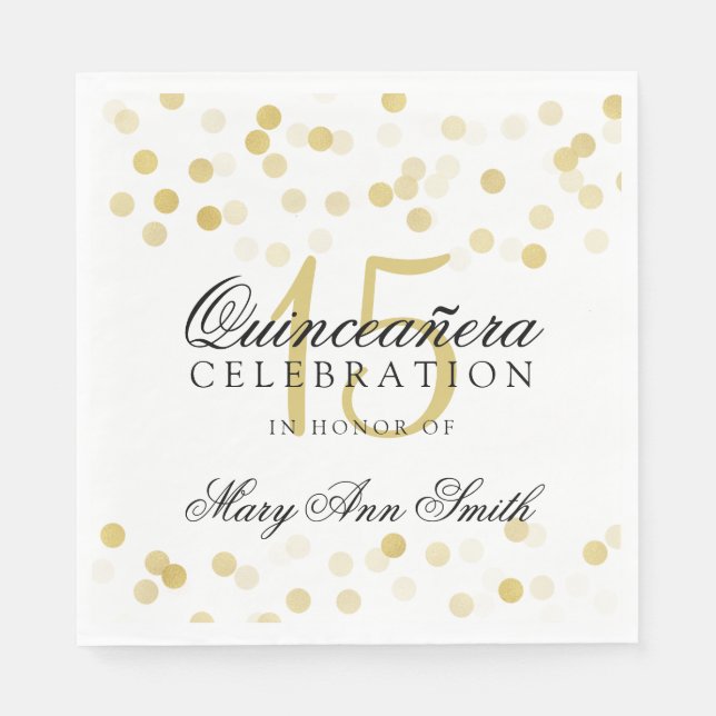 Elegantes Quinceanera Party Glitzer Locarno Serviette (Vorderseite)